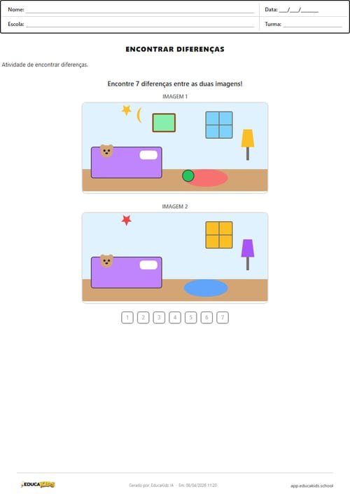 Encontrar diferenças educação infantil