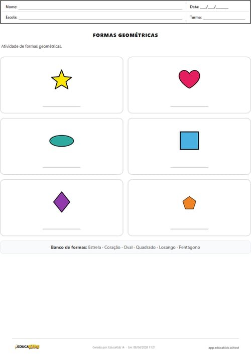 Formas geométricas educação infantil